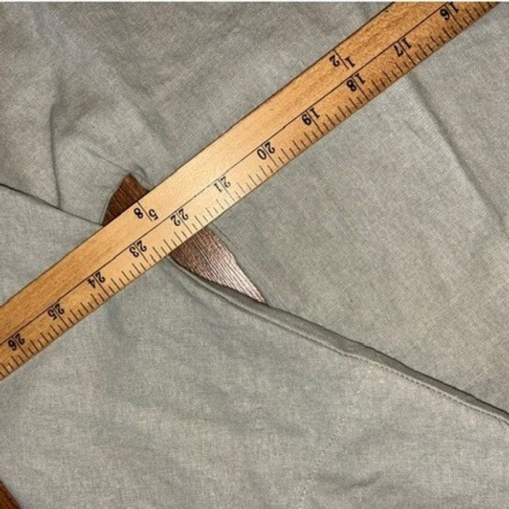 Kidoriman Light Grey Linen Blend V-Neck Pullover Long Sleeve Top Mens Large - Picture 3 of 4
